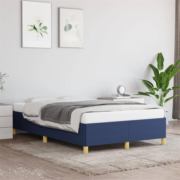 Grote foto vidaxl cadre de lit bleu 120 x 200 cm tissu huis en inrichting bedden