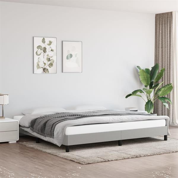 Grote foto vidaxl cadre de lit gris clair 200x200 cm tissu huis en inrichting bedden