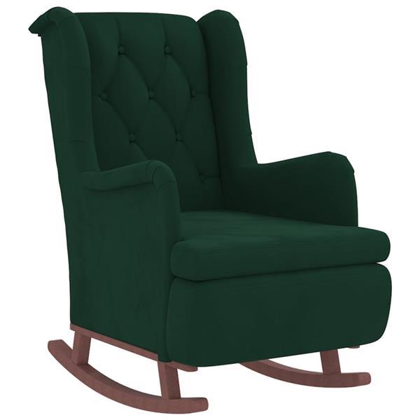 Grote foto vidaxl fauteuil avec pieds bascule et tabouret vert fonc huis en inrichting stoelen