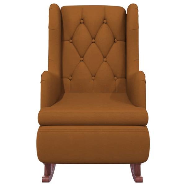 Grote foto vidaxl fauteuil avec pieds bascule et tabouret marron velo huis en inrichting stoelen