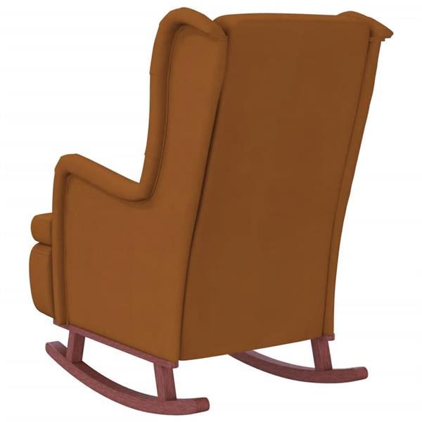 Grote foto vidaxl fauteuil avec pieds bascule et tabouret marron velo huis en inrichting stoelen