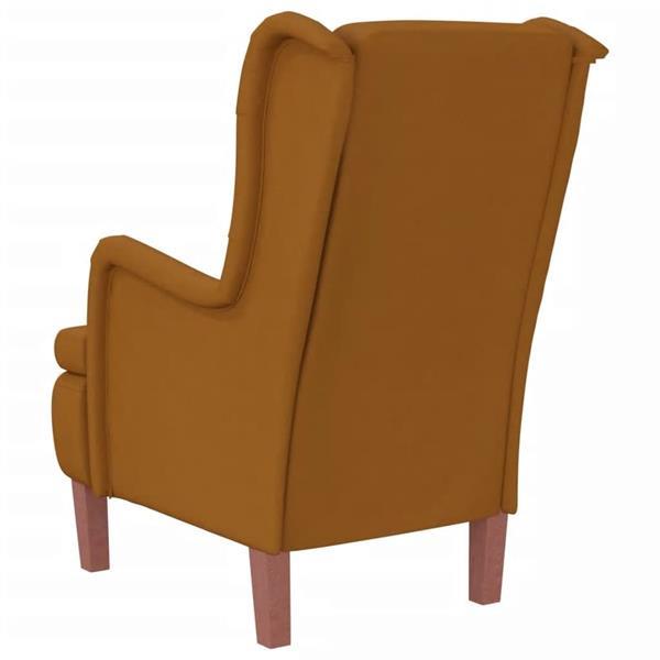 Grote foto vidaxl fauteuil avec tabouret marron velours huis en inrichting stoelen