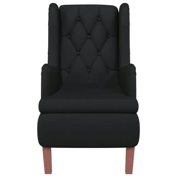 Grote foto vidaxl fauteuil avec tabouret noir velours huis en inrichting stoelen