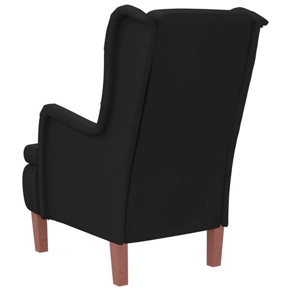 Grote foto vidaxl fauteuil avec tabouret noir velours huis en inrichting stoelen