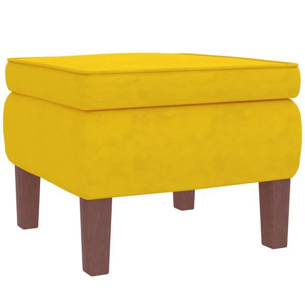Grote foto vidaxl chaise bascule avec pieds en bois et tabouret jaune huis en inrichting stoelen
