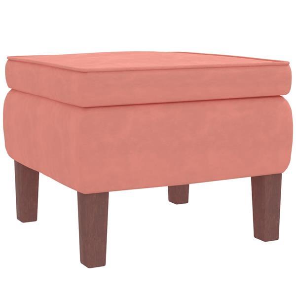 Grote foto vidaxl fauteuil avec tabouret rose velours huis en inrichting stoelen