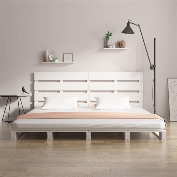 Grote foto vidaxl cadre de lit blanc 200x200 cm bois de pin massif huis en inrichting bedden