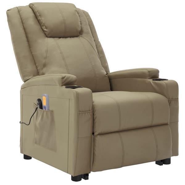 Grote foto vidaxl fauteuil inclinable de massage cappuccino similicuir huis en inrichting stoelen