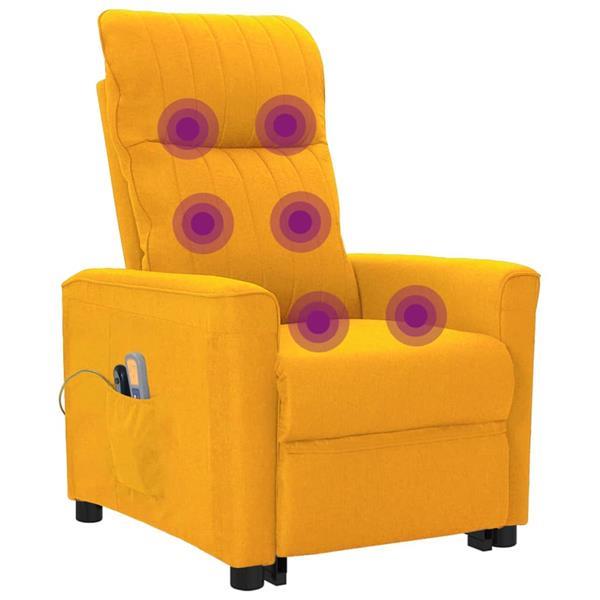 Grote foto vidaxl fauteuil inclinable de massage jaune tissu huis en inrichting stoelen