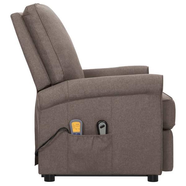 Grote foto vidaxl fauteuil releveur inclinable de massage taupe tissu huis en inrichting stoelen