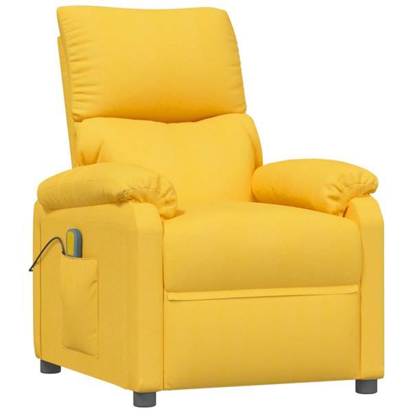 Grote foto vidaxl fauteuil de massage inclinable jaune tissu huis en inrichting stoelen