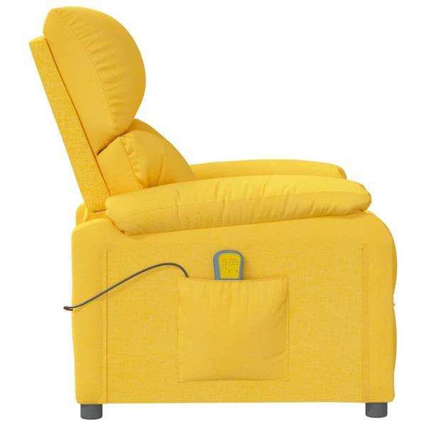 Grote foto vidaxl fauteuil de massage inclinable jaune tissu huis en inrichting stoelen
