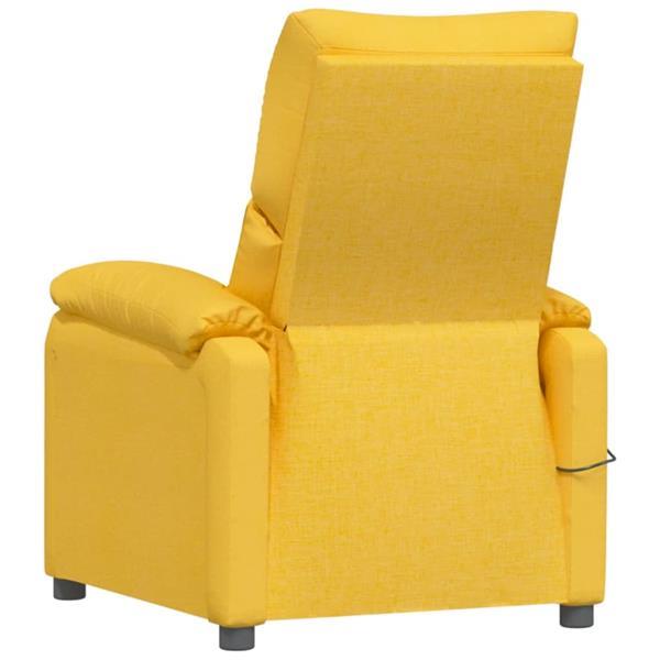 Grote foto vidaxl fauteuil de massage inclinable jaune tissu huis en inrichting stoelen