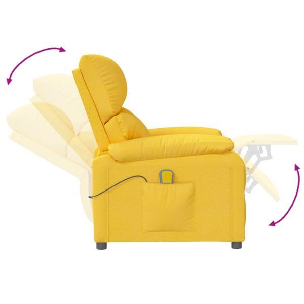 Grote foto vidaxl fauteuil de massage inclinable jaune tissu huis en inrichting stoelen