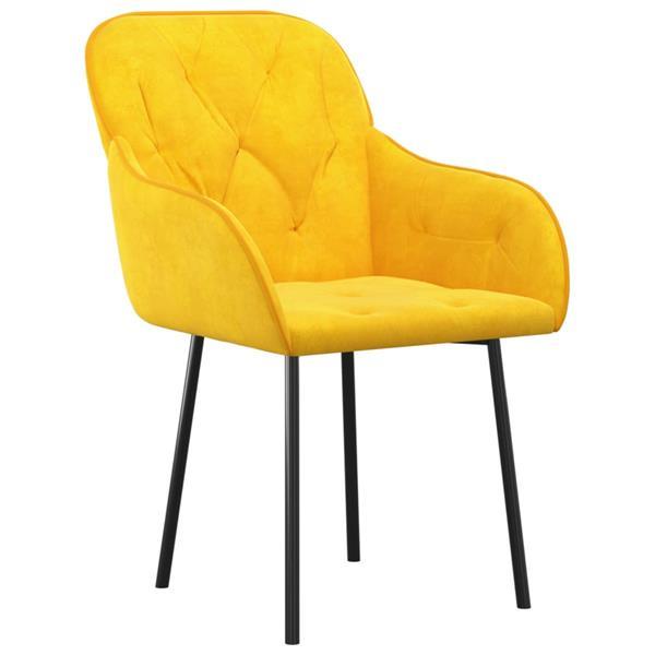 Grote foto vidaxl chaises de salle manger 2 pcs jaune velours huis en inrichting stoelen