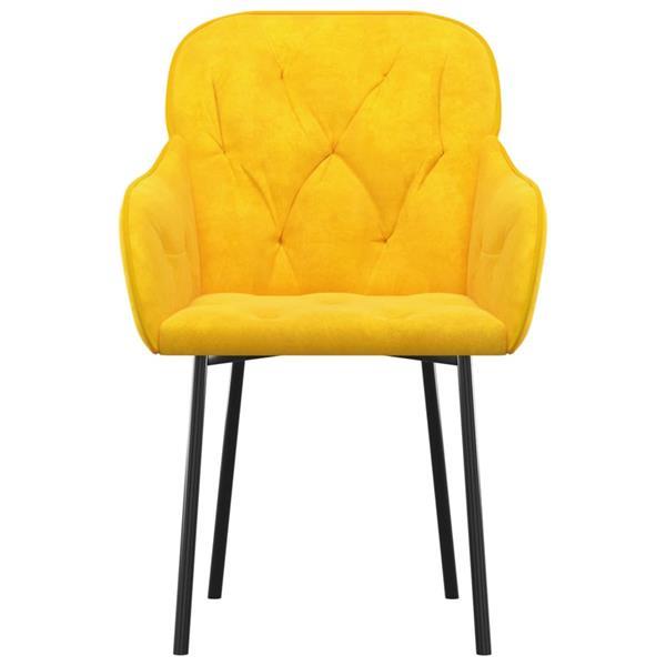 Grote foto vidaxl chaises de salle manger 2 pcs jaune velours huis en inrichting stoelen