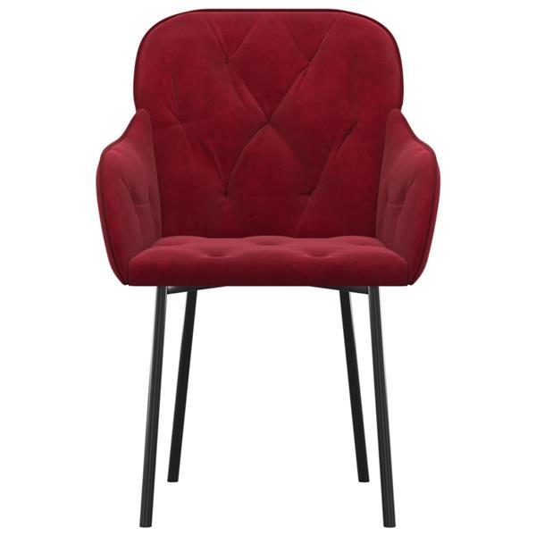 Grote foto vidaxl chaises de salle manger 2 pcs rouge bordeaux velour huis en inrichting stoelen