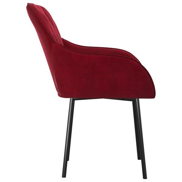 Grote foto vidaxl chaises de salle manger 2 pcs rouge bordeaux velour huis en inrichting stoelen