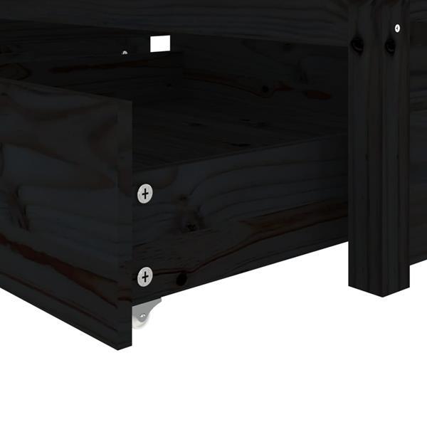 Grote foto vidaxl cadre de lit avec tiroirs noir 75x190 cm petit simple huis en inrichting bedden