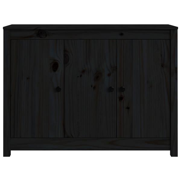 Grote foto vidaxl buffet noir 100x35x74 cm bois massif de pin huis en inrichting overige