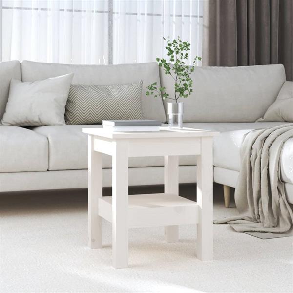 Grote foto vidaxl table basse blanc 35x35x40 cm bois massif de pin huis en inrichting eettafels