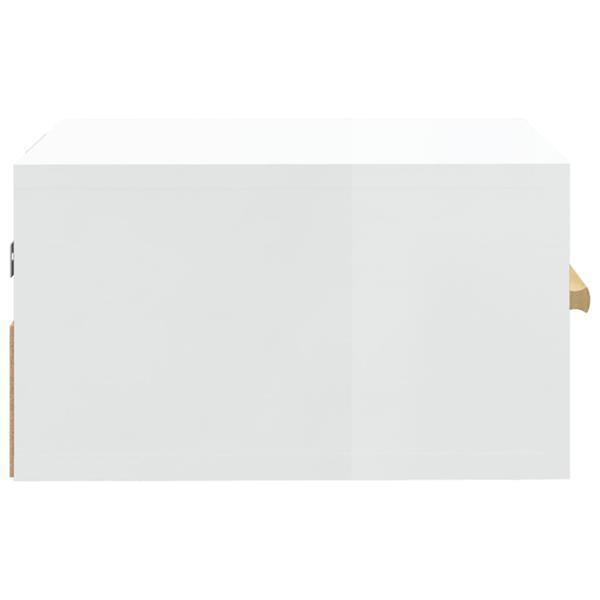 Grote foto vidaxl table de chevet murale blanc brillant 35x35x20 cm huis en inrichting complete slaapkamers