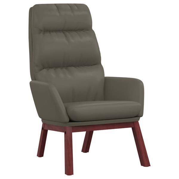 Grote foto vidaxl chaise de relaxation gris cuir v ritable huis en inrichting stoelen