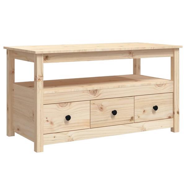 Grote foto vidaxl table basse 102x49x55 cm bois massif de pin huis en inrichting eettafels