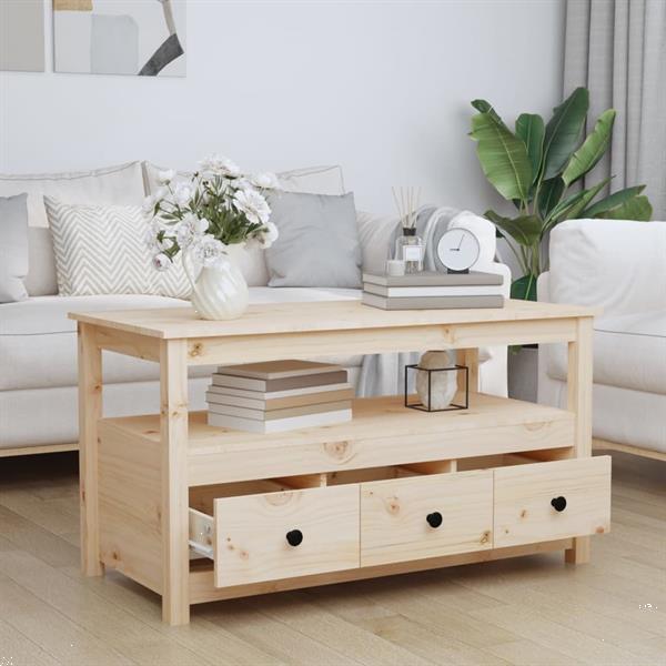 Grote foto vidaxl table basse 102x49x55 cm bois massif de pin huis en inrichting eettafels