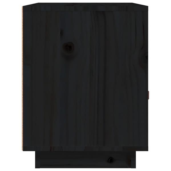 Grote foto vidaxl table de chevet noir 40x34x45 cm bois de pin massif huis en inrichting complete slaapkamers