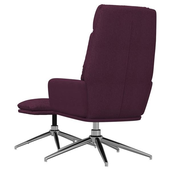 Grote foto vidaxl chaise de relaxation avec tabouret violet tissu huis en inrichting stoelen