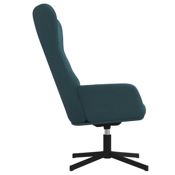 Grote foto vidaxl chaise de relaxation avec tabouret bleu velours huis en inrichting stoelen