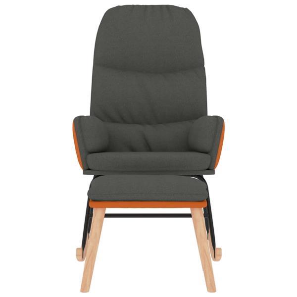 Grote foto vidaxl chaise bascule avec repose pied gris fonc tissu huis en inrichting stoelen