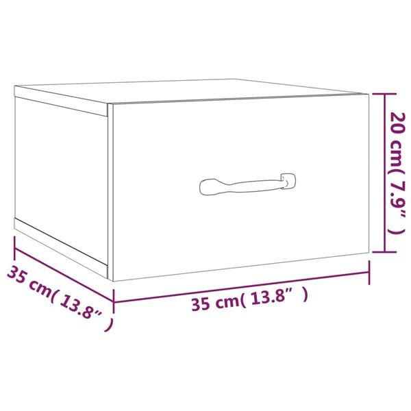 Grote foto vidaxl table de chevet murale ch ne fum 35x35x20 cm huis en inrichting complete slaapkamers