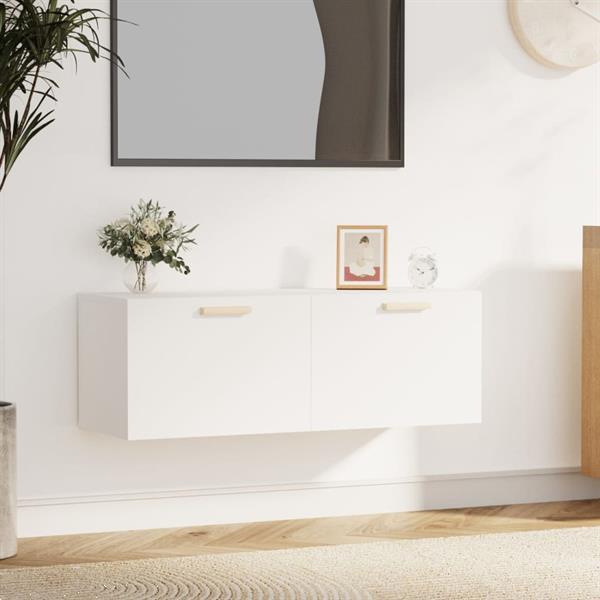 Grote foto vidaxl armoire murale blanc 100x36 5x35 cm bois d ing nierie huis en inrichting overige