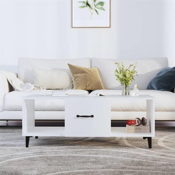 Grote foto vidaxl table basse blanc 102x50x40 cm bois d ing nierie huis en inrichting eettafels