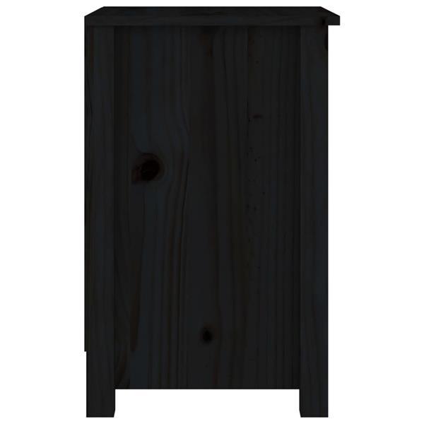 Grote foto vidaxl table de chevet noir 40x35x55 cm bois de pin solide huis en inrichting complete slaapkamers