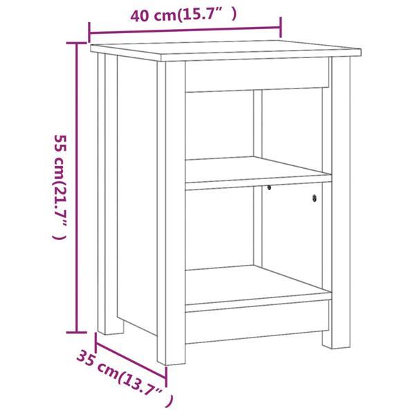 Grote foto vidaxl table de chevet noir 40x35x55 cm bois de pin solide huis en inrichting complete slaapkamers