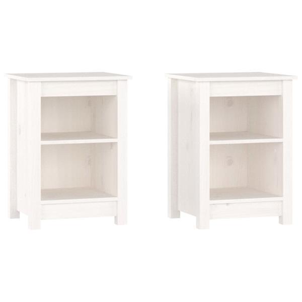 Grote foto vidaxl tables de chevet 2 pcs blanc 40x35x55 cm bois de pin huis en inrichting complete slaapkamers