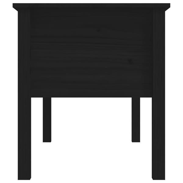 Grote foto vidaxl table basse noir 102x49x55 cm bois massif de pin huis en inrichting eettafels
