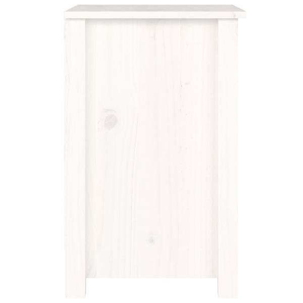 Grote foto vidaxl table de chevet blanc 40x35x55 cm bois de pin solide huis en inrichting complete slaapkamers