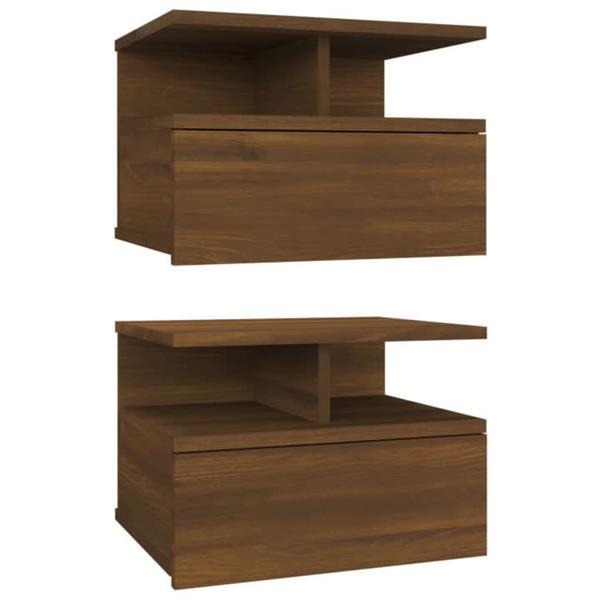 Grote foto vidaxl tables de chevet flottantes 2 pcs ch ne marron 40x31x huis en inrichting complete slaapkamers