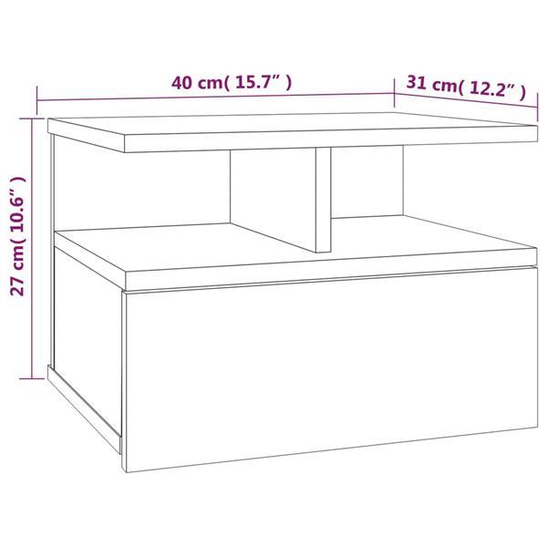 Grote foto vidaxl tables de chevet flottantes 2 pcs ch ne marron 40x31x huis en inrichting complete slaapkamers