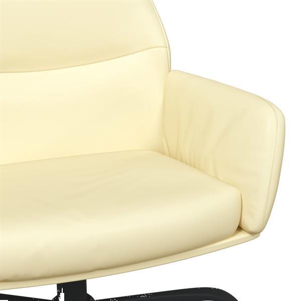 Grote foto vidaxl chaise de relaxation avec tabouret cr me similicuir huis en inrichting stoelen