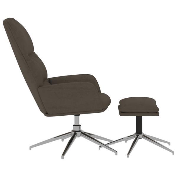 Grote foto vidaxl chaise de relaxation avec tabouret gris fonc similic huis en inrichting stoelen