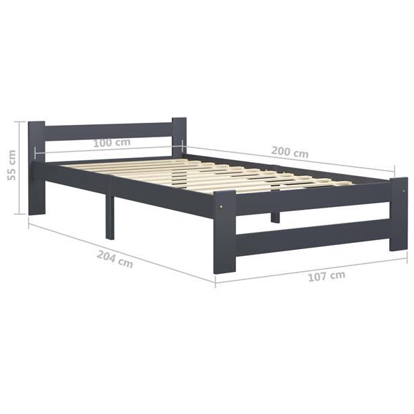 Grote foto vidaxl cadre de lit avec 2 tiroirs gris fonc bois de pin 10 huis en inrichting bedden