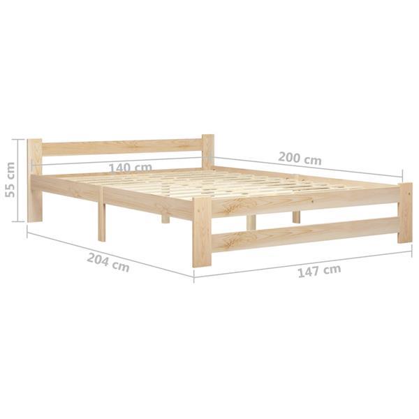 Grote foto vidaxl cadre de lit avec 4 tiroirs bois de pin massif 140x20 huis en inrichting bedden