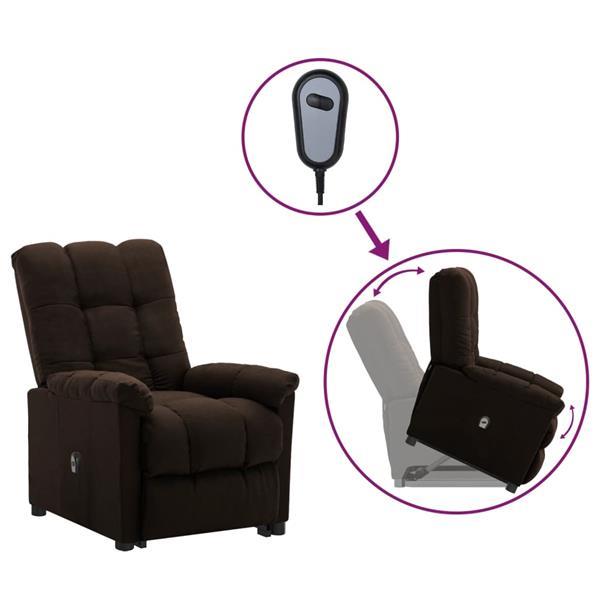 Grote foto vidaxl fauteuil inclinable marron fonc tissu huis en inrichting stoelen
