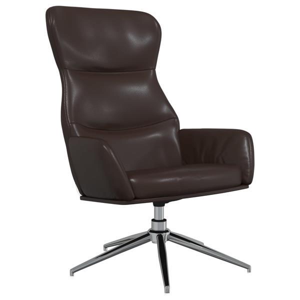 Grote foto vidaxl chaise de relaxation avec tabouret marron brillant si huis en inrichting stoelen