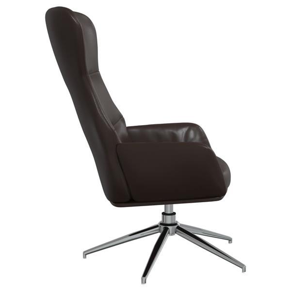 Grote foto vidaxl chaise de relaxation avec tabouret marron brillant si huis en inrichting stoelen